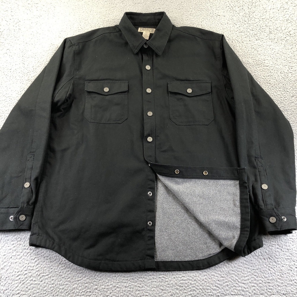 Duluth Trading Hanger Bender Fire Hose Jacket Mens XL Tall Black Canvas Lined